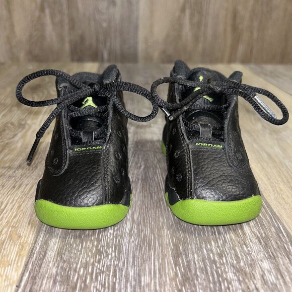 Nike Air Jordan 13 Retro 414581-042 Black Altitude Green Toddler Youth Size 4C - Picture 3 of 11